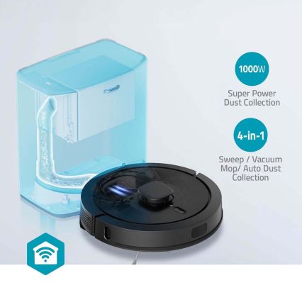 Smart-Staubsaugerroboter  mit Wischmopp SmartLife Wi-Fi Tuya schwarz + Fernbedienung