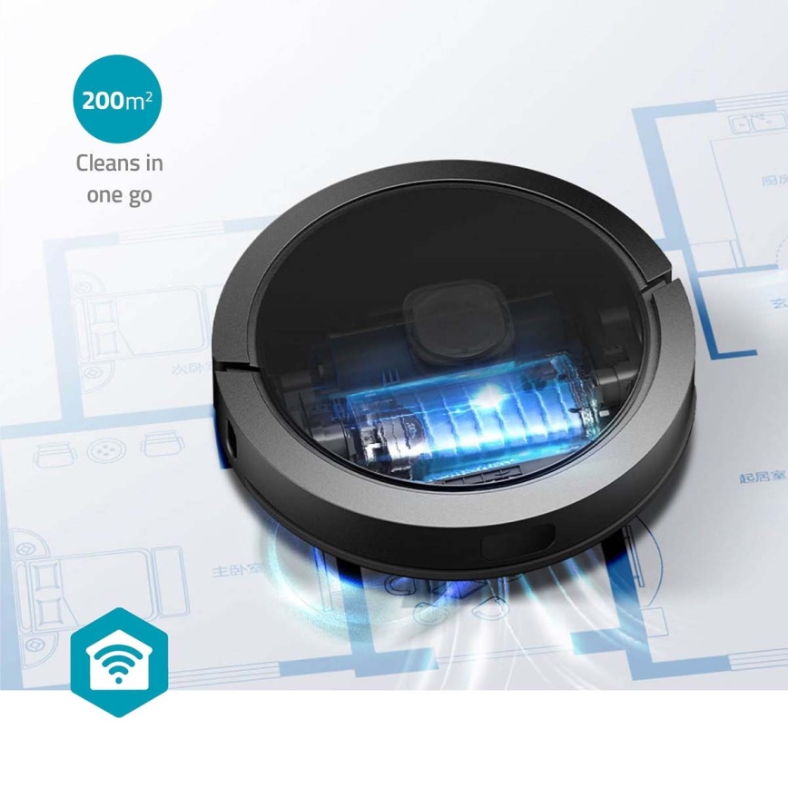 Smart-Staubsaugerroboter  mit Wischmopp SmartLife Wi-Fi Tuya schwarz + Fernbedienung