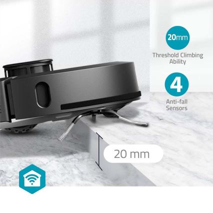 Smart-Staubsaugerroboter  mit Wischmopp SmartLife Wi-Fi Tuya schwarz + Fernbedienung
