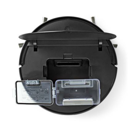Aspirateur robotisé connecté Wi-Fi noir + télécommande