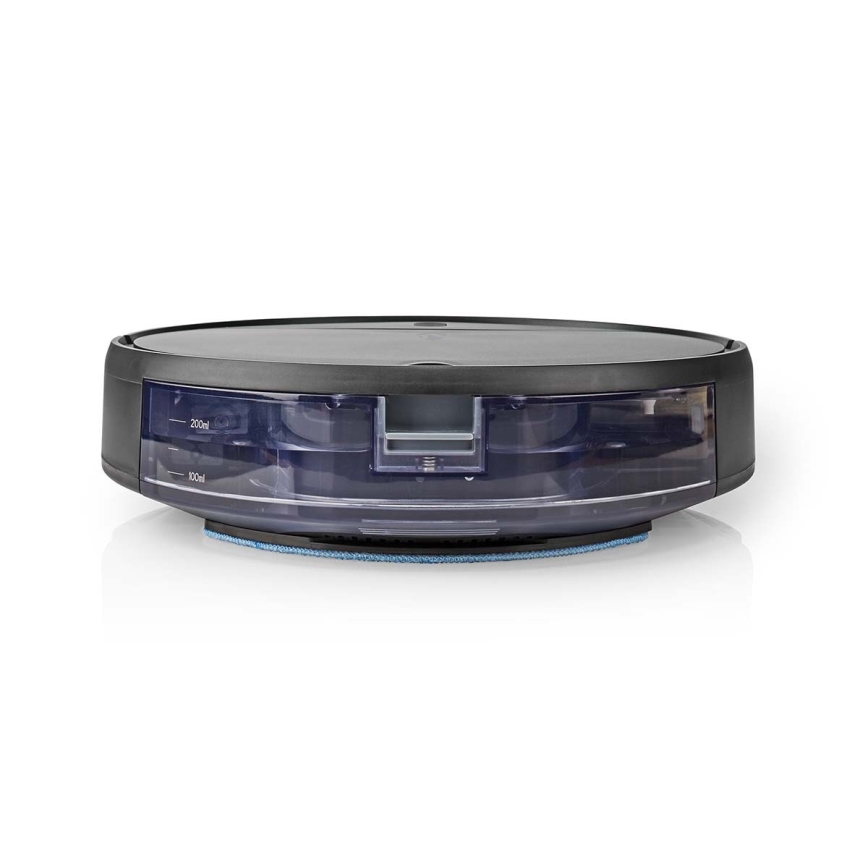 Robot aspirapolvere intelligente Wi-Fi nero + telecomando