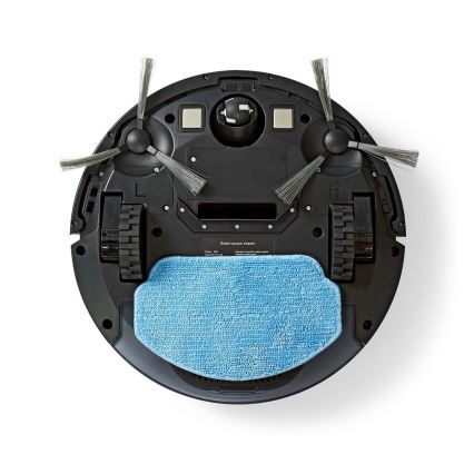 Robot aspirapolvere intelligente Wi-Fi nero + telecomando