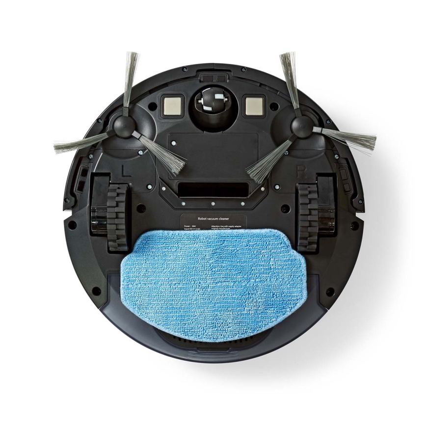 Robot aspirapolvere intelligente Wi-Fi nero + telecomando