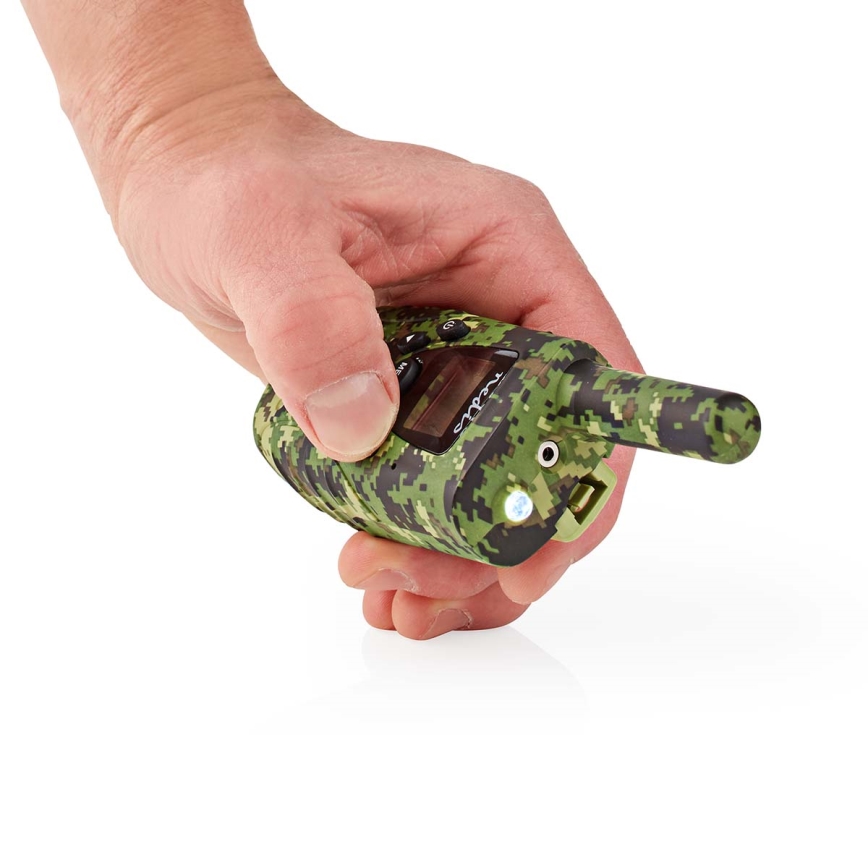 LOT 2x Talkie-walkie avec torche LED 3xAAA portée 8 km camouflage