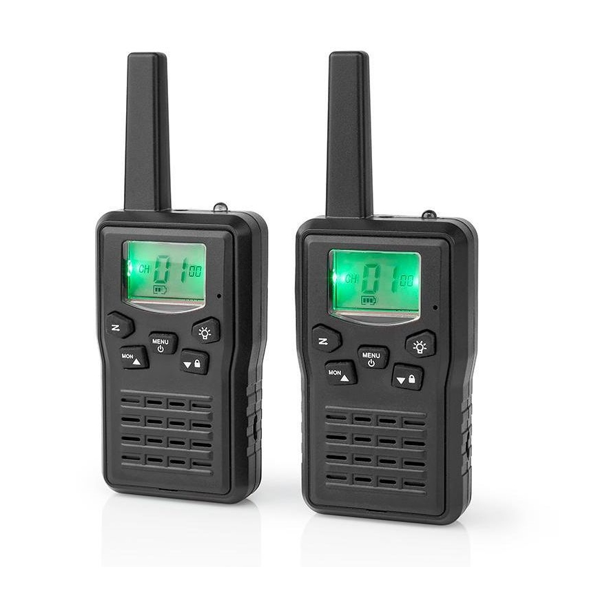 LOT 2x Talkie-walkie rechargeable avec lumière LED 1300 mAh portée 10 km