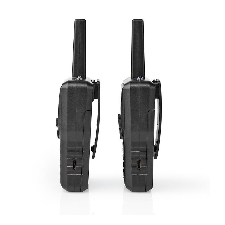 SET 2x Walkie-talkie ricaricabile con luce LED 1300 mAh gamma 10 km