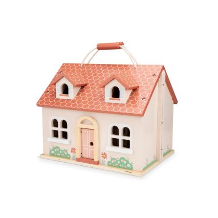 New Classic Toys - Casetta di legno per bambole rossa