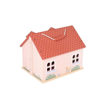 New Classic Toys - Casetta di legno per bambole rossa