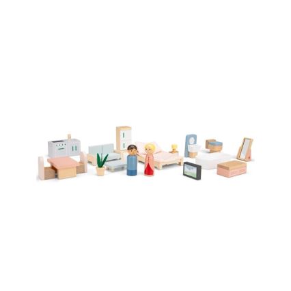 New Classic Toys - Casetta di legno per bambole rossa