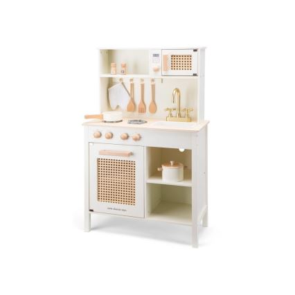 New Classic Toys - Cucina in legno con accessori bianco/rattan