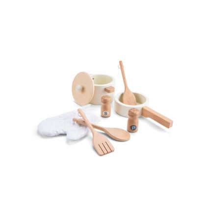 New Classic Toys - Cucina in legno con accessori bianco/rattan