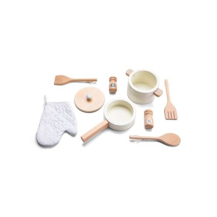 New Classic Toys - Cucina in legno con accessori bianco/rattan