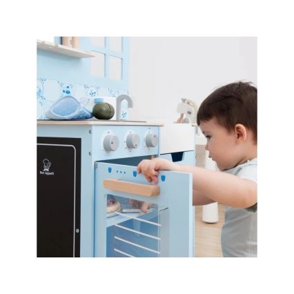 New Classic Toys - Cucina in legno con accessori blu