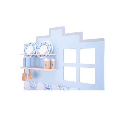 New Classic Toys - Cuisine en bois avec accessoires bleu