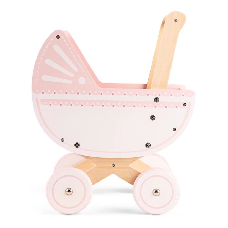 New Classic Toys - Passeggino per bambole in legno rosa