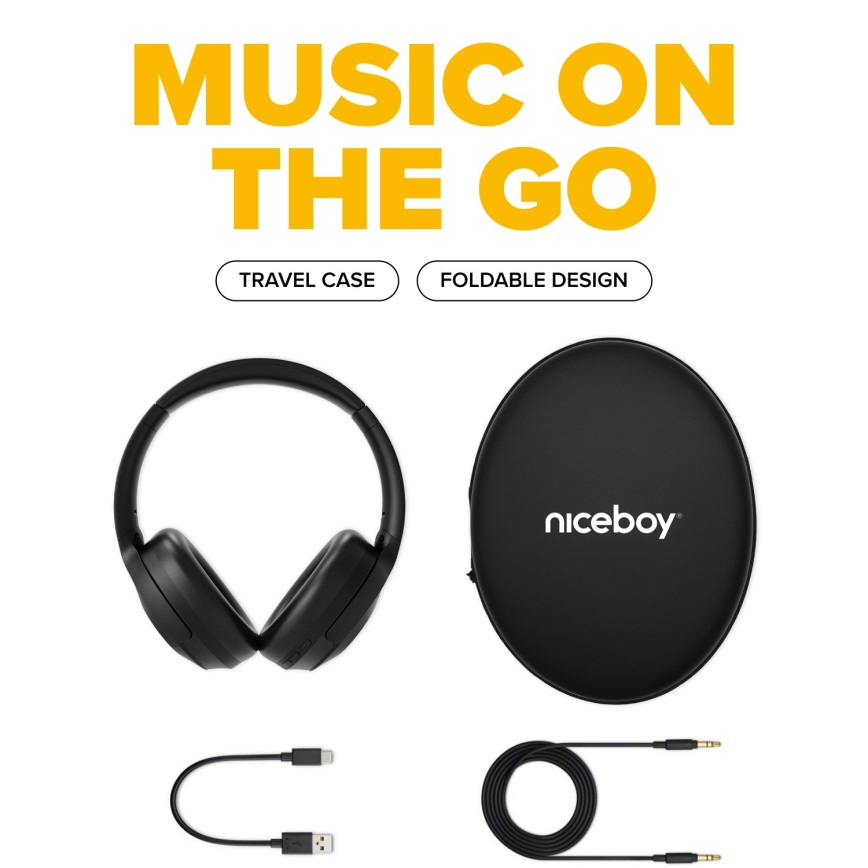 Niceboy HIVE Aura 5 ANC - Cuffie wireless con microfono e ANC nero