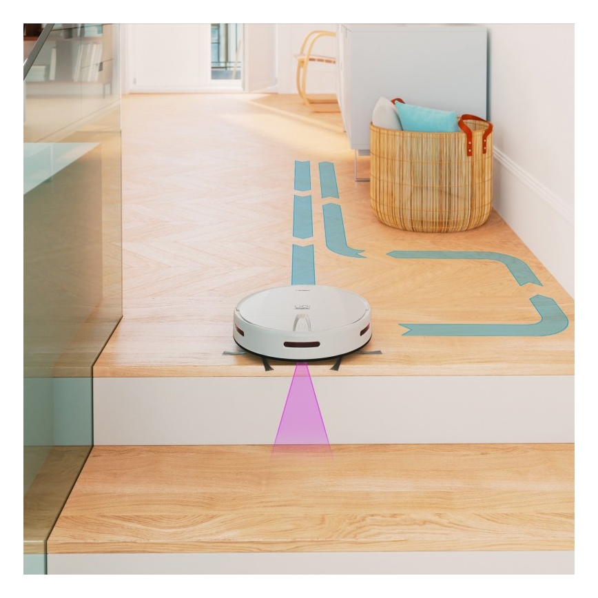 Niceboy ION Charles i4 - Aspirateur robot connecté 2en1 4400 mAh Wi-Fi blanc + télécommande