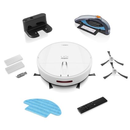 Niceboy ION Charles i4 - Aspirateur robot connecté 2en1 4400 mAh Wi-Fi blanc + télécommande