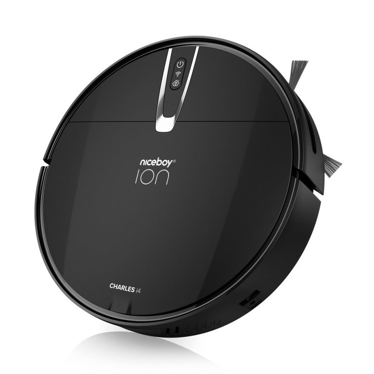 Niceboy ION Charles i4 - Aspirateur robot connecté 2en1 4400 mAh Wi-Fi noir + télécommande