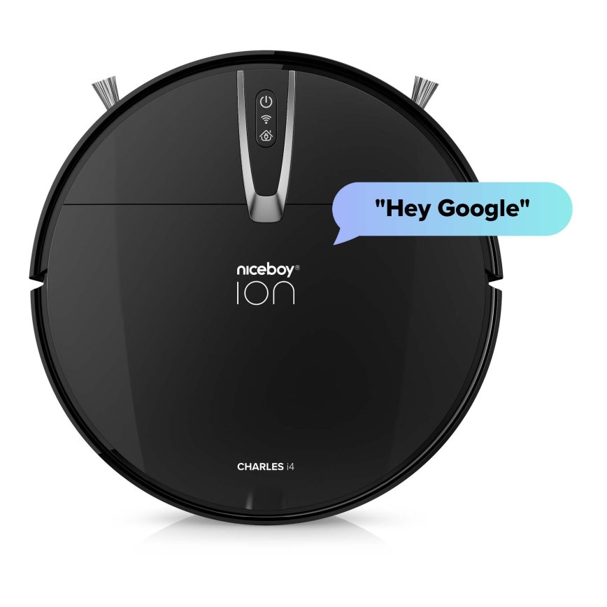Niceboy ION Charles i4 - Aspirateur robot connecté 2en1 4400 mAh Wi-Fi noir + télécommande
