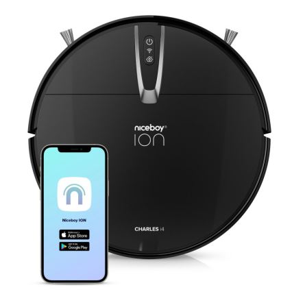 Niceboy ION Charles i4 - Smart-Staubsaugerroboter  2in1 4400 mAh Wi-Fi schwarz + Fernbedienung