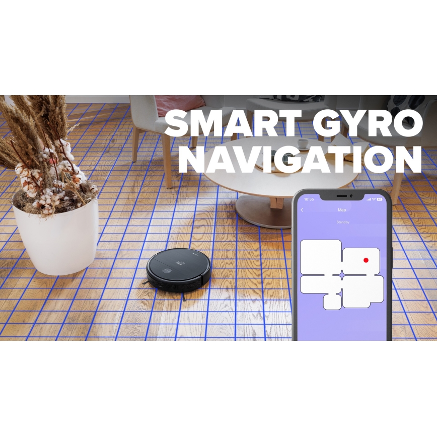 Niceboy ION Charles i6 - Aspirapolvere robot smart 2in1 2600 mAh Wi-Fi nero
