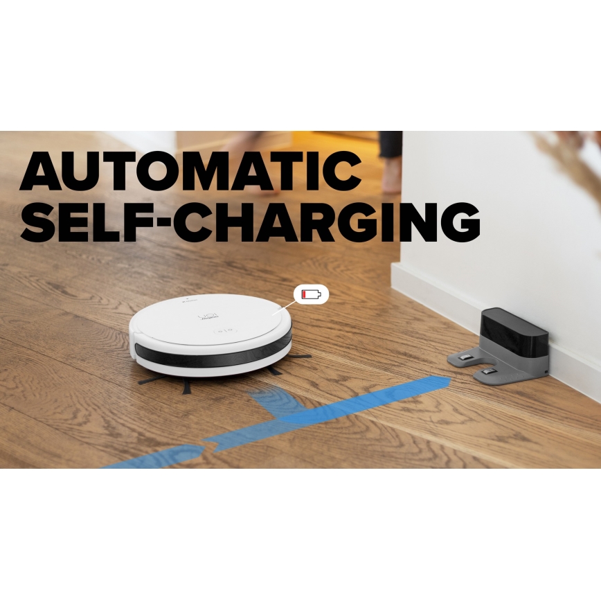 Niceboy ION Charles i6 - Aspirateur robot connecté 2en1 2600 mAh Wi-Fi blanc