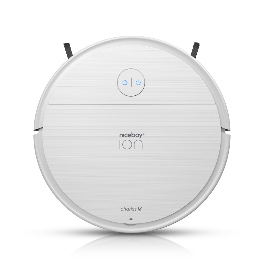 Niceboy ION Charles i6 - Aspirateur robot connecté 2en1 2600 mAh Wi-Fi blanc