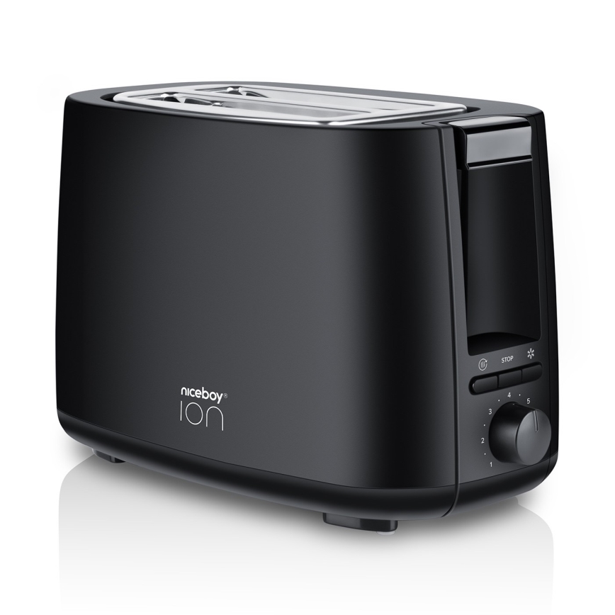 Niceboy ION Cruncher C1 - Toaster mit zwei Schlitzen und Röstaufsatz 750W/230V schwarz