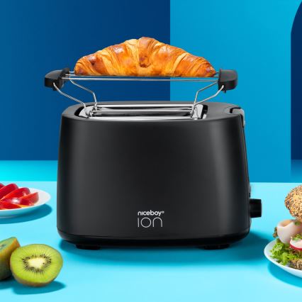 Niceboy ION Cruncher C1 - Toaster mit zwei Schlitzen und Röstaufsatz 750W/230V schwarz