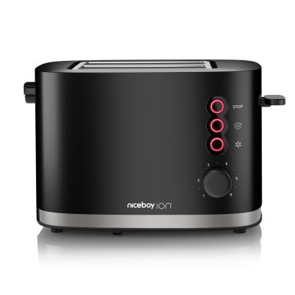 Niceboy ION Cruncher C3 - Toaster mit zwei Schlitzen und Röstaufsatz 870W/230V schwarz