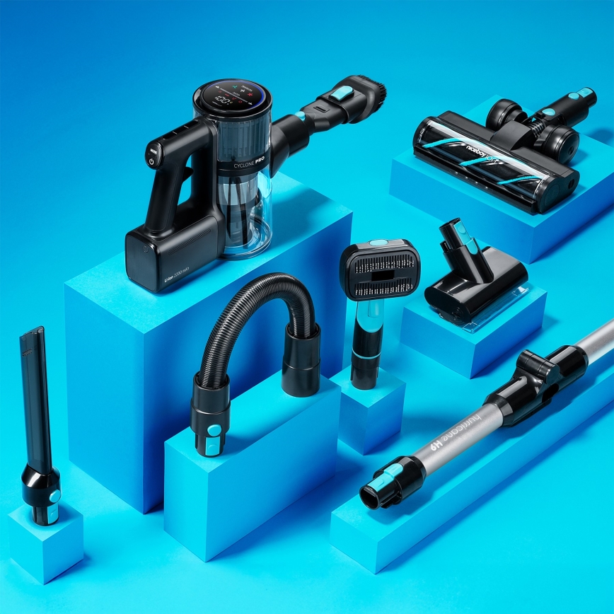 Niceboy ION Hurricane H9 - Flexibler kabelloser Stielstaubsauger 2in1 400W/2200 mAh schwarz