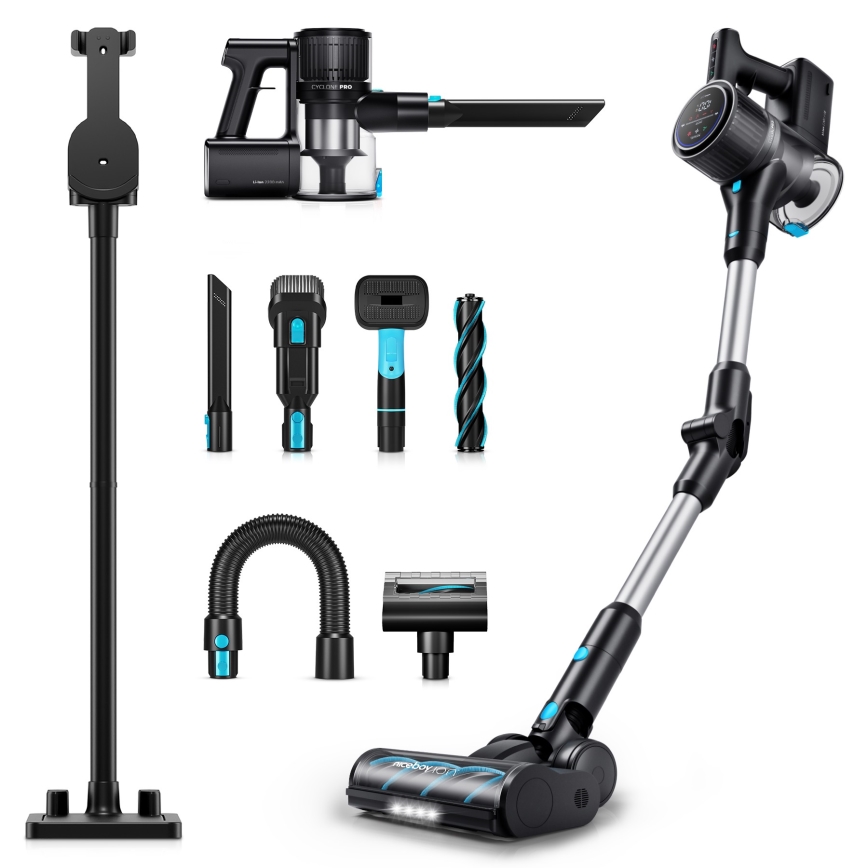 Niceboy ION Hurricane H9 - Flexibler kabelloser Stielstaubsauger 2in1 400W/2200 mAh schwarz