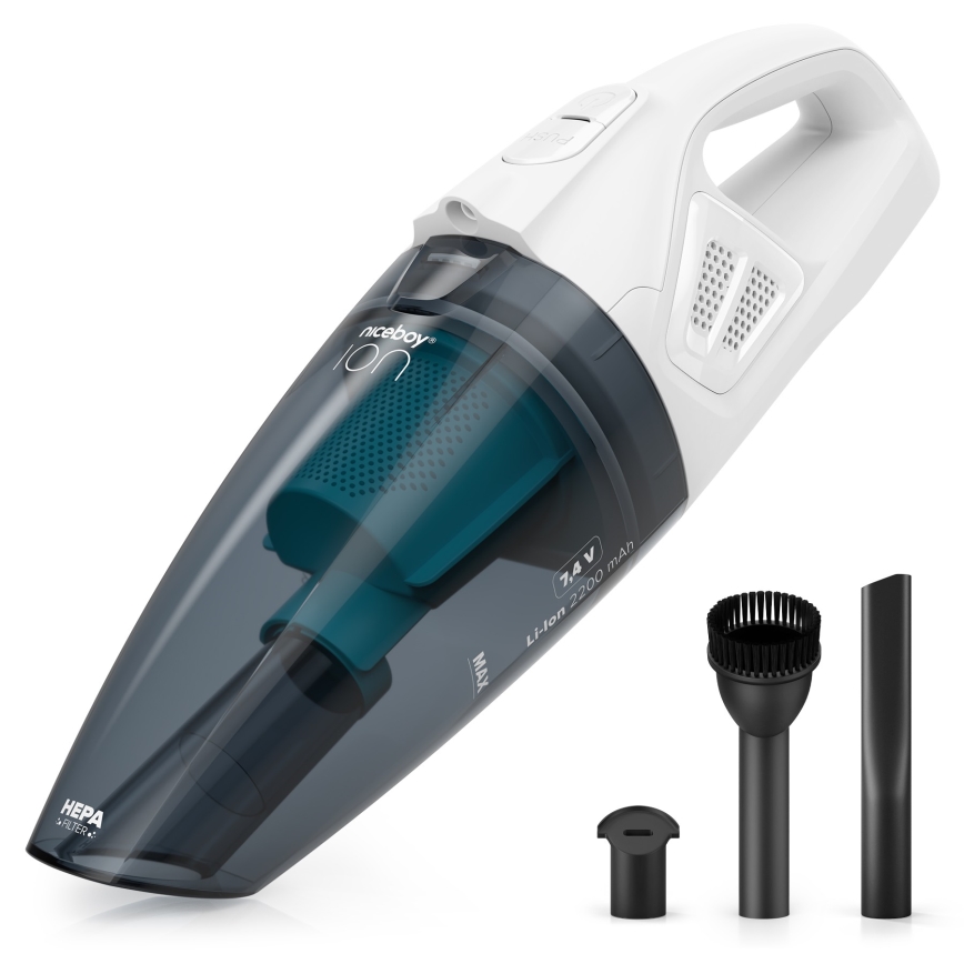 Niceboy ION Hurricane R1 - Aspirateur à main rechargeable 50W/2200 mAh blanc/bleu