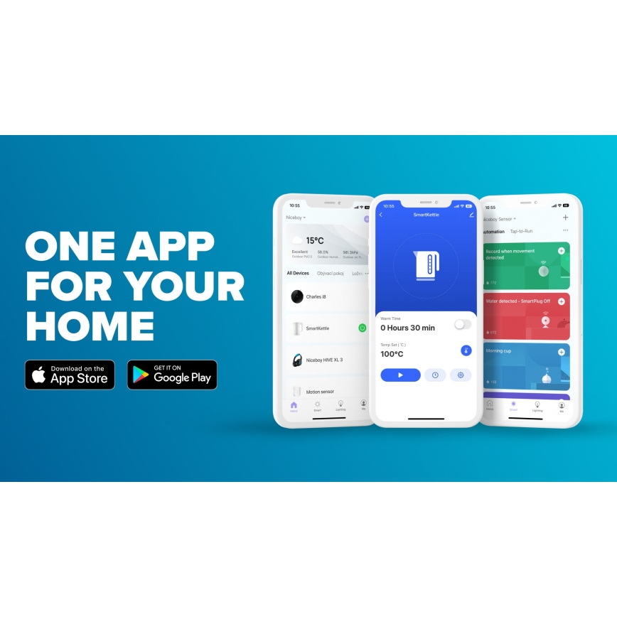 Niceboy ION SmartKettle - Smart-Wasserkocher mit Thermoregulierung 1,7 l 2200W/230V Wi-Fi schwarz