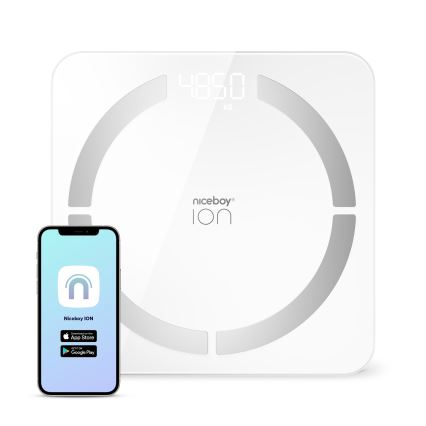 Niceboy ION SmartScale - Bilancia pesapersone digitale intelligente 3xAAA bianco