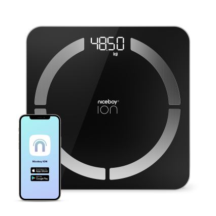 Niceboy ION SmartScale - Digitale Smart-Personenwaage 3xAAA schwarz