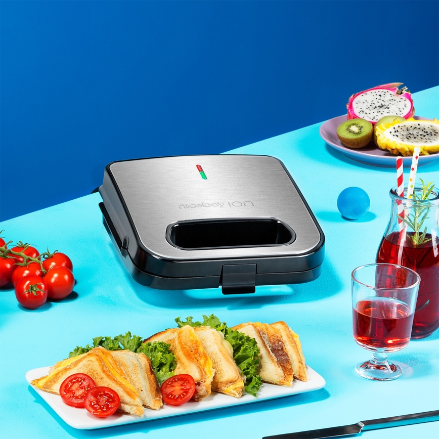 Niceboy ION Snacker S1 - Sandwichmaker 750W/230V matt Chrom/schwarz