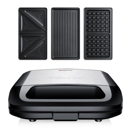 Niceboy ION Snacker S3 - Sandwichmaker 3in1 750W/230V Edelstahl/schwarz