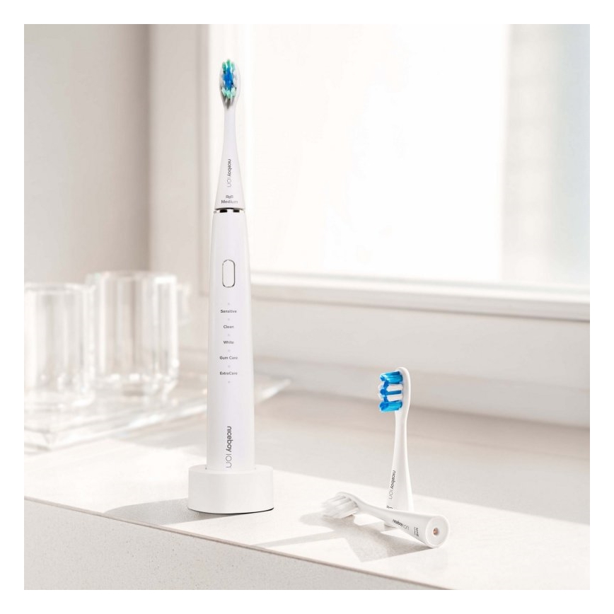 Niceboy ION Sonic - Brosse à dents sonique 800 mAh IPX7 blanche