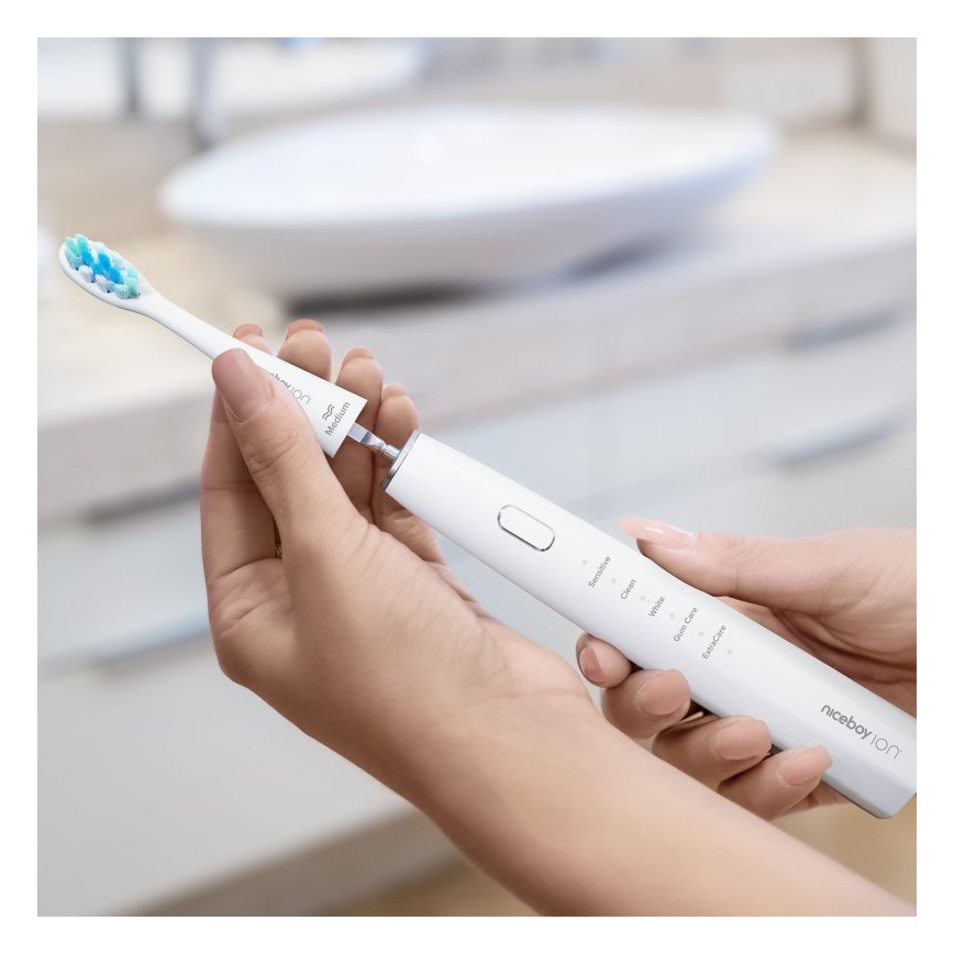 Niceboy ION Sonic - Brosse à dents sonique 800 mAh IPX7 blanche
