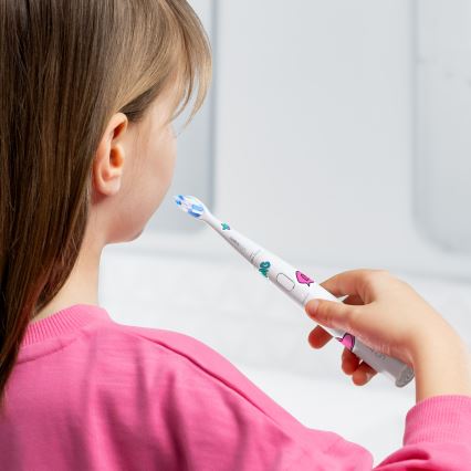 Niceboy ION Sonic Kids - Brosse à dents sonique pour enfants 500 mAh IPX7 blanche
