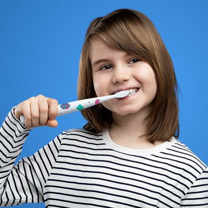 Niceboy ION Sonic Kids - Elektrische Schallzahnbürste für Kinder 500 mAh IPX7 Weiß