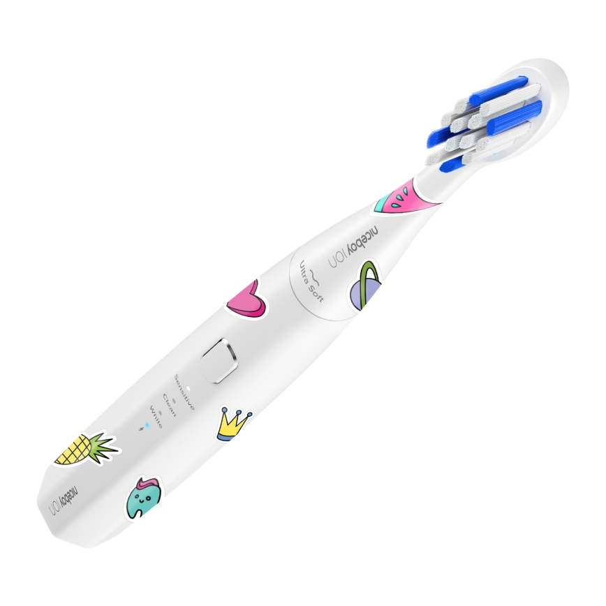 Niceboy ION Sonic Kids - Elektrische Schallzahnbürste für Kinder 500 mAh IPX7 Weiß