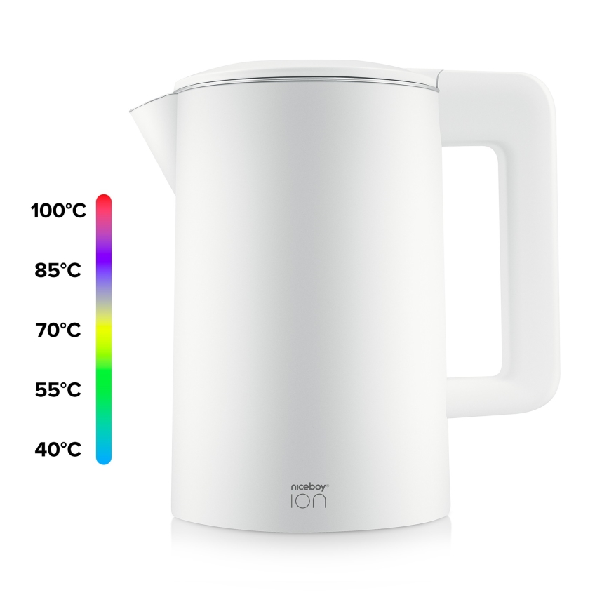 Niceboy ION ThermoKettle TK5 - Bollitore con termoregolazione 1,7 l 2200W/230V bianco