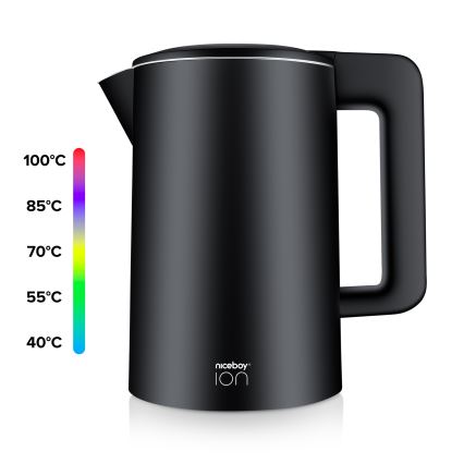 Niceboy ION ThermoKettle TK5 - Wasserkocher mit Thermoregulierung 1,7 l 2200W/230V schwarz