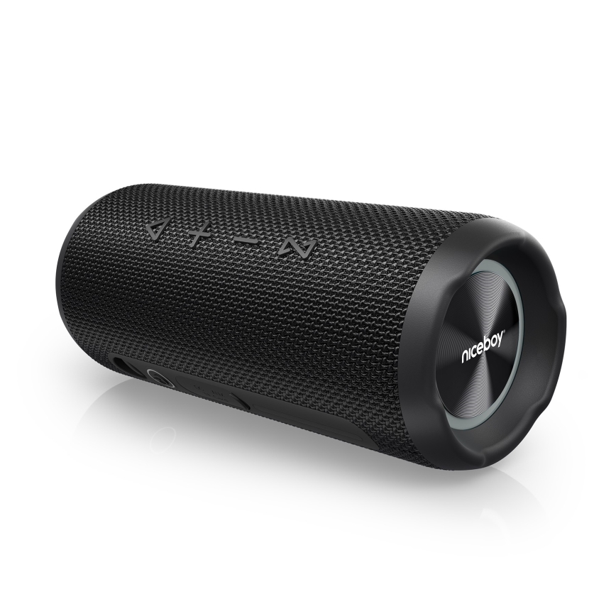 Niceboy Nexus - LED Autoparlante wireless con microfono 26W/4000 mAh IPX6 nero