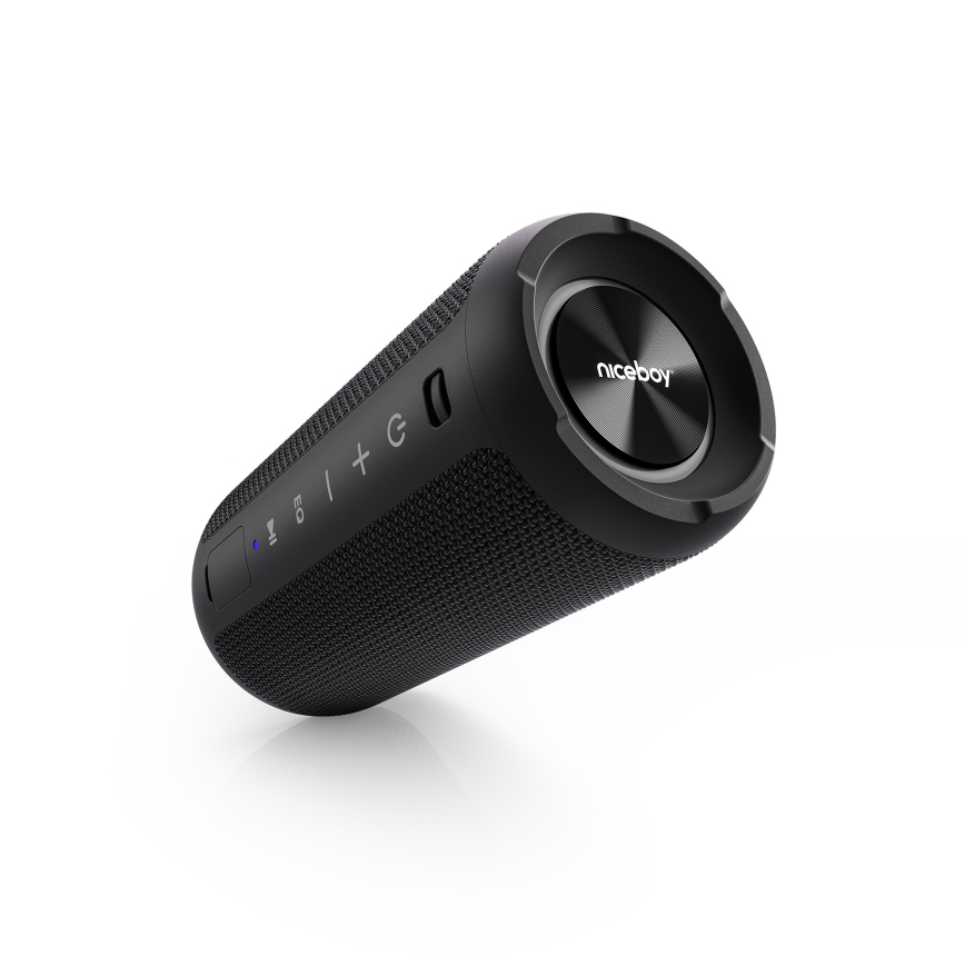 Niceboy Orion - LED Kabelloser Lautsprecher mit Mikrofon 24W/2200 mAh IPX7 schwarz