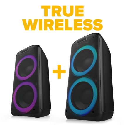 Niceboy PARTY Boss 2 - LED kabelloser Lautsprecher mit Mikrofon und Powerbank-Funktion 200W/4500 mAh + Fernbedienung