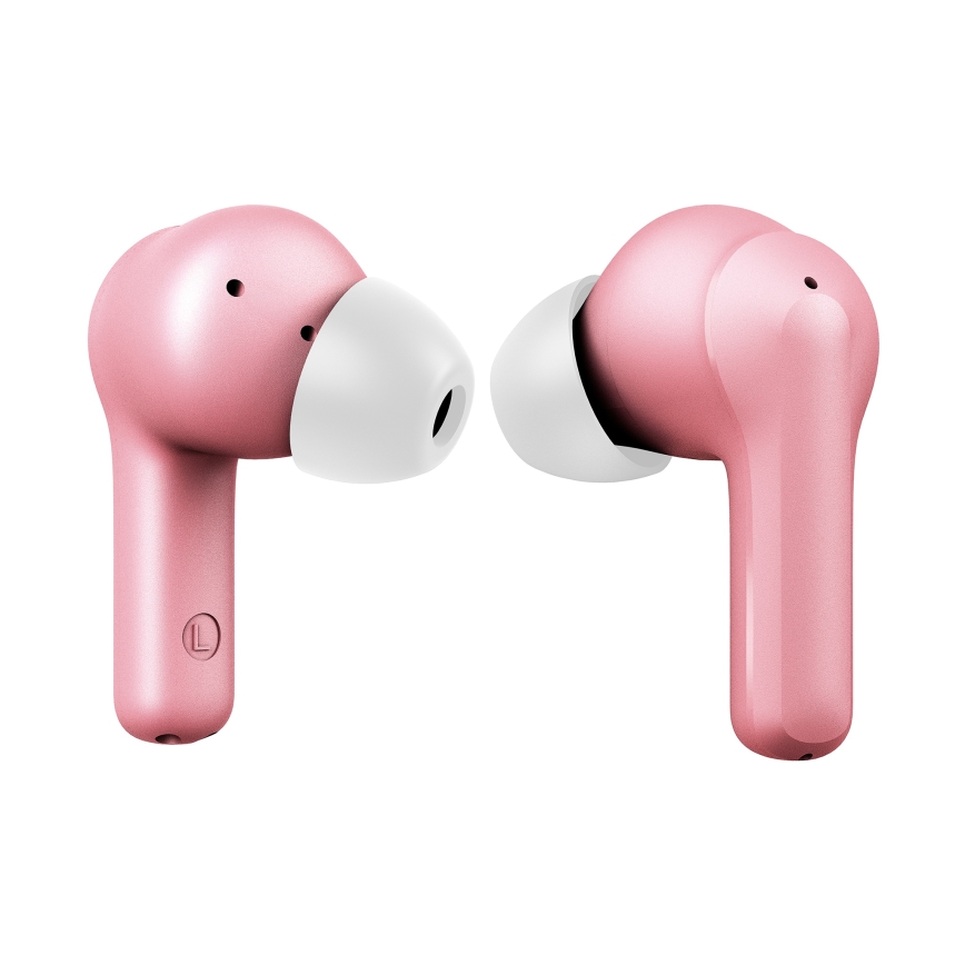 Niceboy Pins 4 - Auricolari wireless con ANC, 400 mAh + 2x 50 mAh, IPX4, rosa